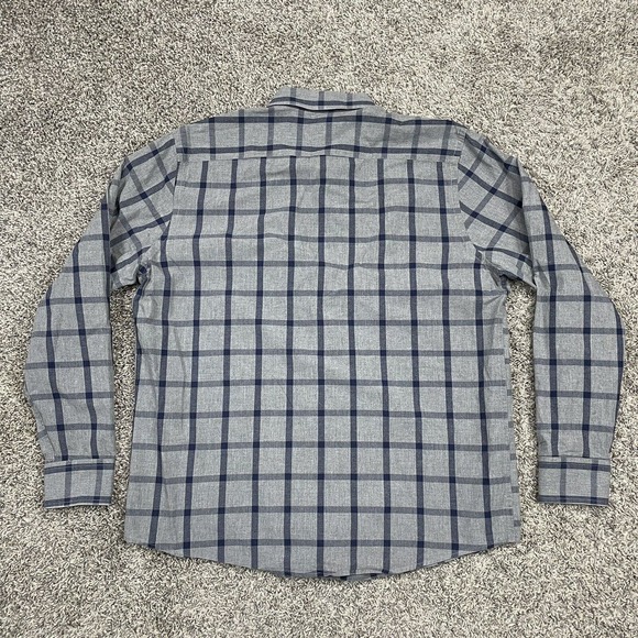 UNTUCKit Gray Plaid Stripe Flannel Long Sleeve Button Up Shirt Mens Size 2XL - Picture 3 of 4